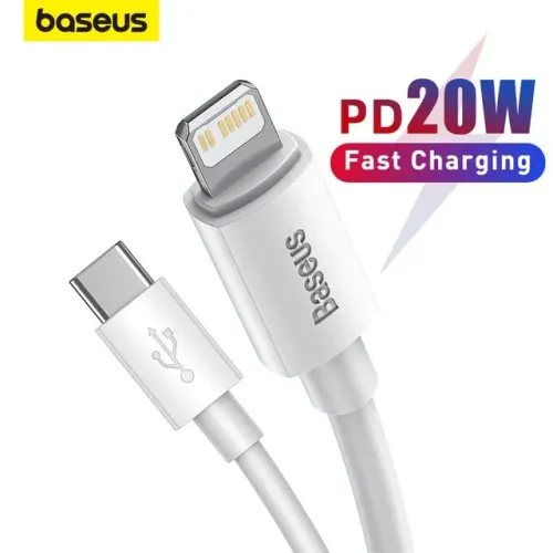 Cabo Baseus Lightning PD 20W Turbo USB-C - 2m Carregamento Rápido Original
