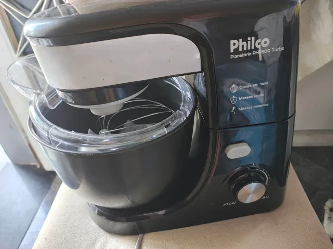 Batedeira Planetária Philco 700W PHP500 Preta - Completa (Batedores Lacrados)