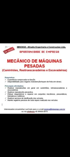 Mecânico de máquinas pesadas