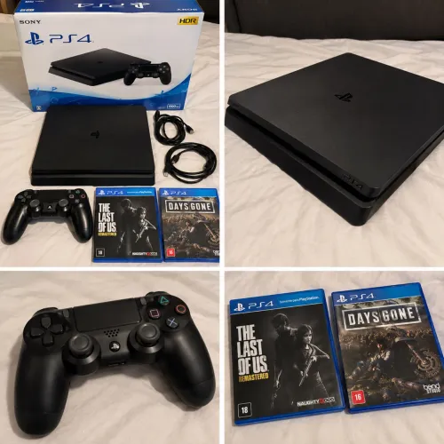 ? PS4 Completo + Controle + 2 jogos - Ótimo estado