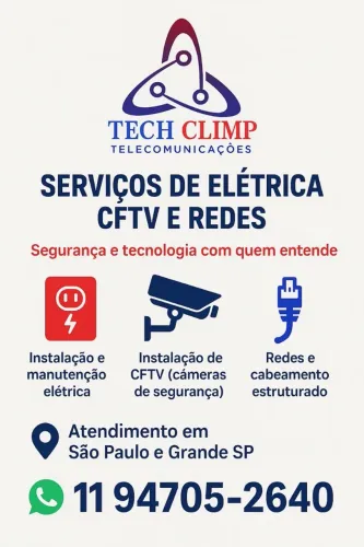 Câmeras, Elétrica, Rede Estruturada, fusão de fibras