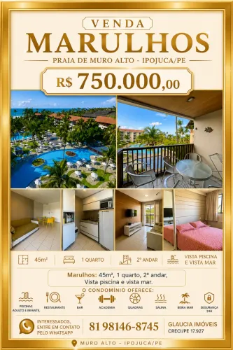 I Flat à venda no Marulhos Resort - Muro Alto | Ipojuca/PE