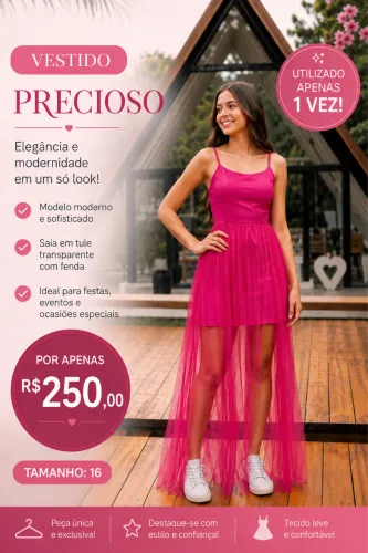 Vestido Pink tamanho 16 