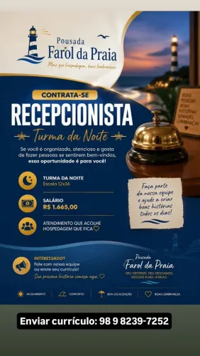 Vaga Para recepcionista