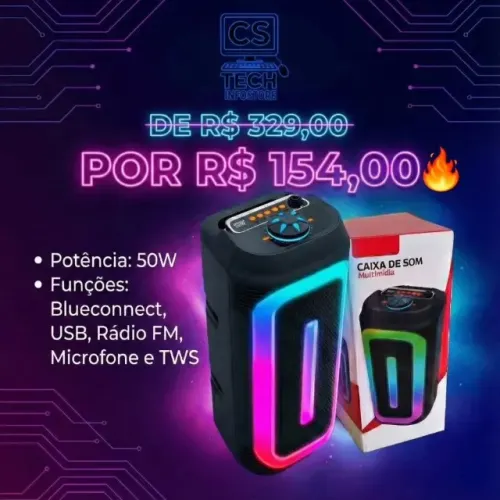 Caixa De Som Bluetooth 50W