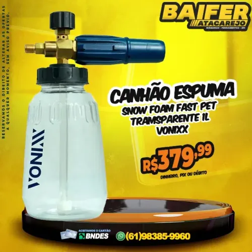 Canhão Espuma Snow Foam Fast Pet Tramsparente 1L Vonixx