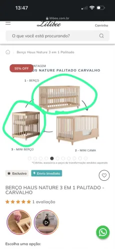 Berço 2 em 1 - Haus Nature Lilibee