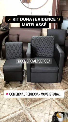 Kit de Manicure Poltrona Luxo Matelassê + Cirandinha Duna Matelassê para Esmalterias