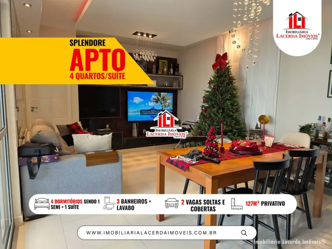 Splendore Comfort Residence - Apartamento 127m² 4 Quartos Sendo 1 Suíte e 2 Vagas