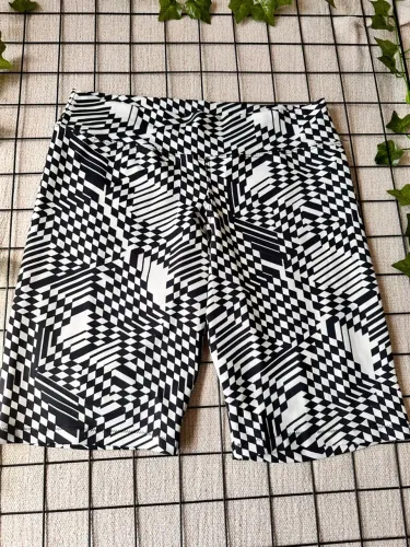 Bermuda Ciclista Feminina Estampada Xadrez Pied-de-Poule 2D Modas - Tam G