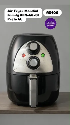 Air Fryer Mondial Family AFN-40-BI Preto 4L Cor: Preto e Inox