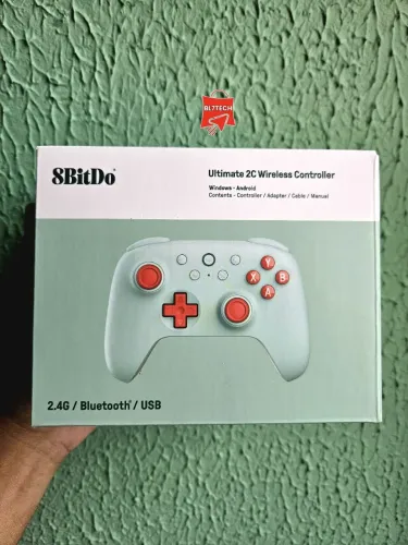 Controle 8BitDo Ultimate 2C Wireless e Bluetooth - Analógicos RGB Com Anti Drift