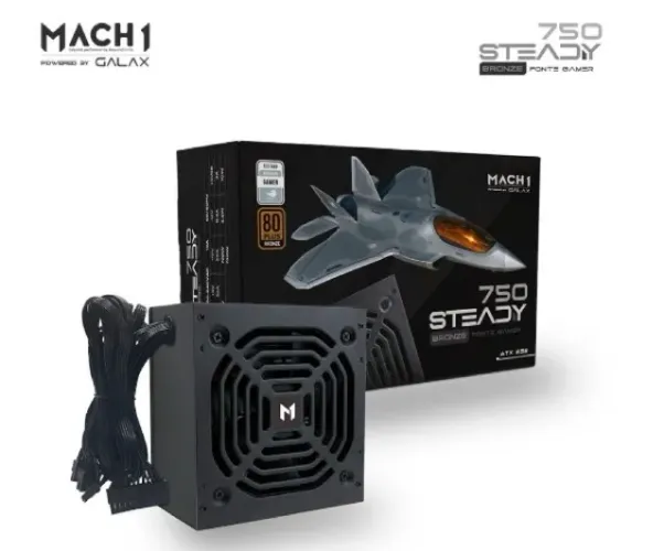 Fonte Mach1 Steady 750w 80plus bronze, TEC Lab + PFC ativo