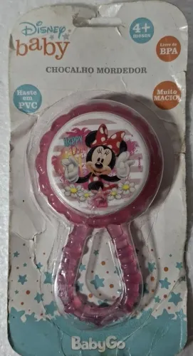 Chocalho Mordedor Disney Minnie BabyGo Haste Flexível