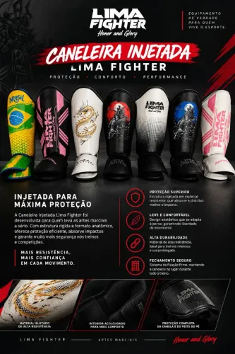 Caneleira Muy Thay Injetada Lima Fighter - Proteção e Performance nas Artes Marciais