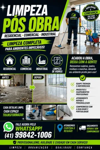 Limpeza pós obra profissional 