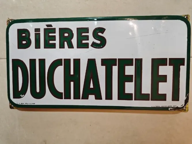 Placa Esmaltada Rara Bières Duchatelet 1936 - Coleção (40x20 cm)