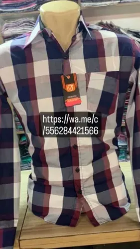 Camisas Masculinas Slim Algodão 