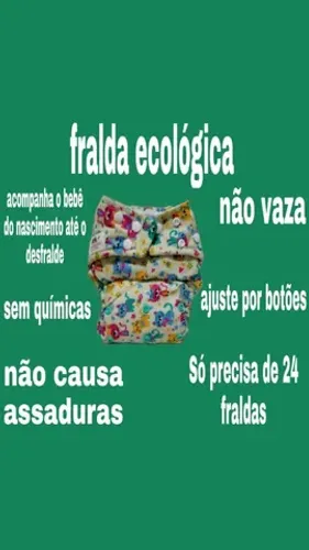 Fralda ecológica com absorvente