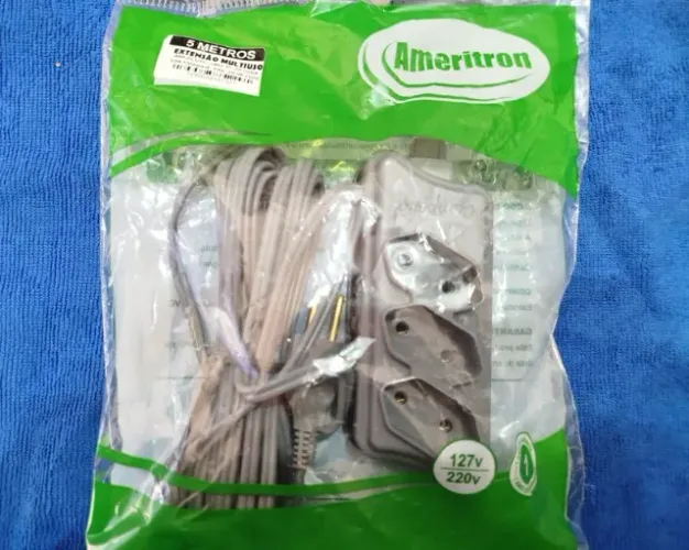 Extensão 3 tomadas cabo de 3m, 5m ou 10m Ameritron /Jk Eletrônicos Qualidade e Honestidade