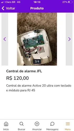 Central de alarme JFL