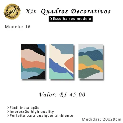 Kit Quadros Decorativos em MDF 04