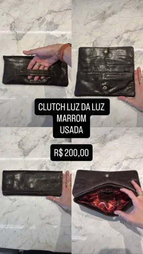CLUTCH LUZ DA LUA ORIGINAL COURO LEGÍTIMO MARROM