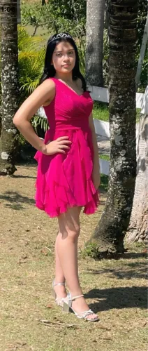 Festido curto Rosa fucsia (Festas, 15 anos, debutante)