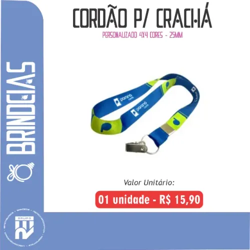 Cordão para crachá personalizado 25mm