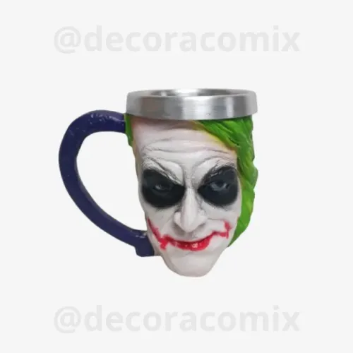 Caneca/Copo Coringa Térmico Batman 3D de Resina Colecionável