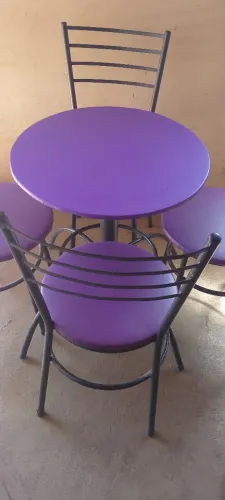 4 Conjunto de Mesa Redonda com 4 Cadeiras