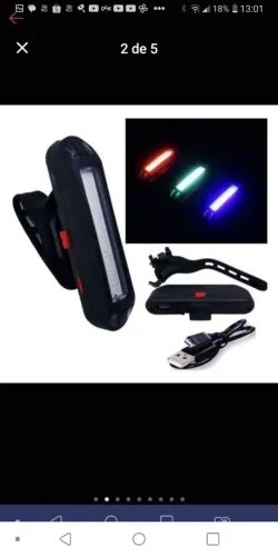 Luz traseira com cinco tipos diferentes