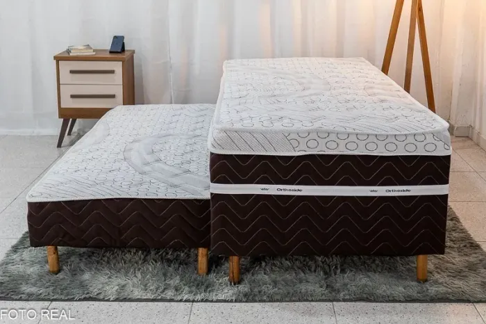 Cama Box Solteiro Livina Molas Ensacadas + Cama Auxiliar- Produto Novo