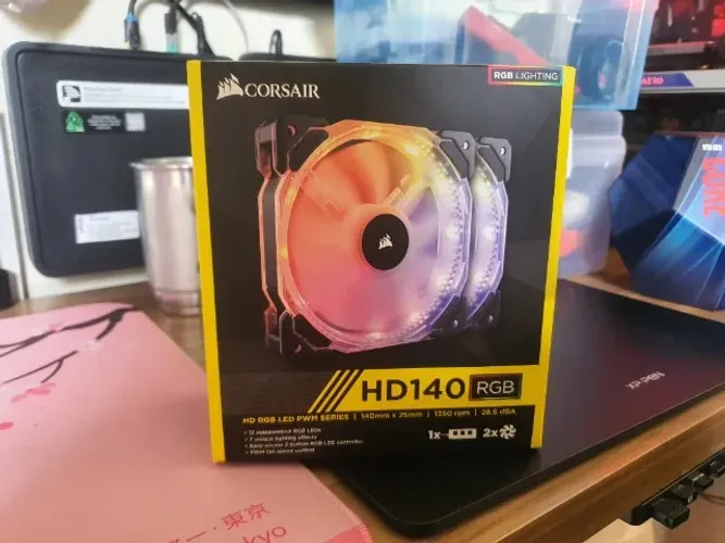 Kit Ventoinhas Corsair HD140 RGB 2x140mm