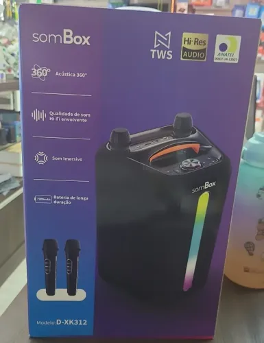 CAIXA DE SOM BLUETOOTH COM 02 MICROFONES SEM FIO SOMBOX