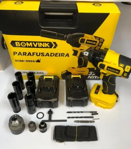 Parafusadeira Chave De Impacto 21v duas Baterias 320nm