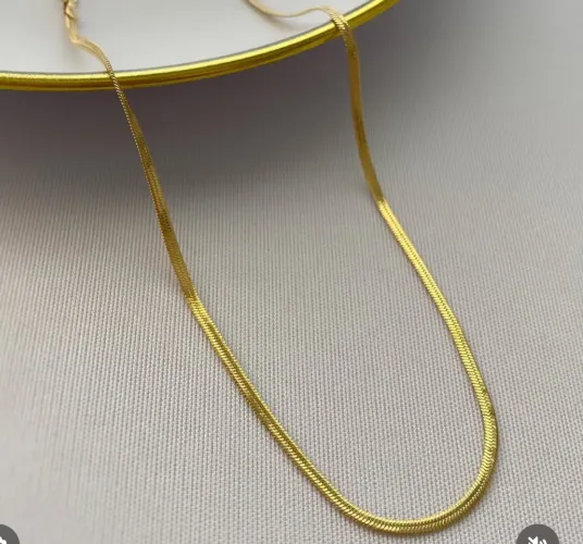 Conjunto colar e pulseira de aço malha 