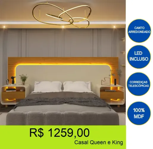 Cabeceira para 3 medidas, Design super moderno