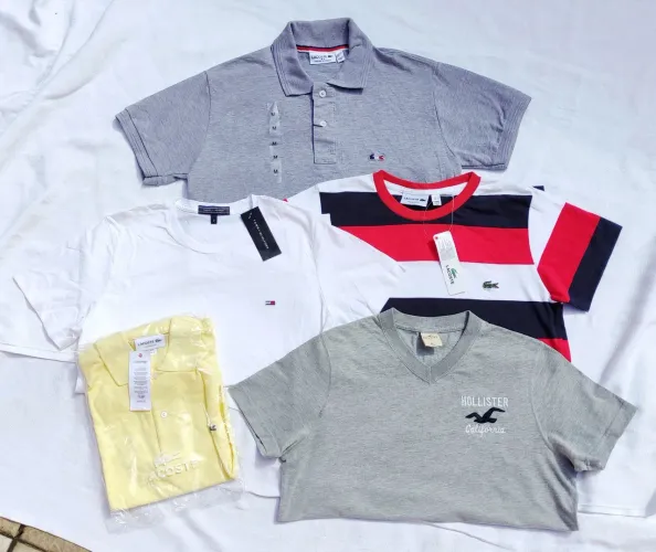 Lote 5 Camisas de Marca Masculina Novas Tam P Hollister Tommy Hilfiger