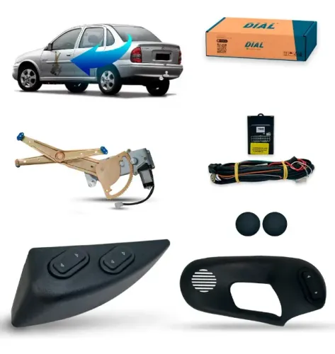 Kit Vidro Elétrico Dial Completo Chevrolet Corsa Classic para 2 Portas da Frente