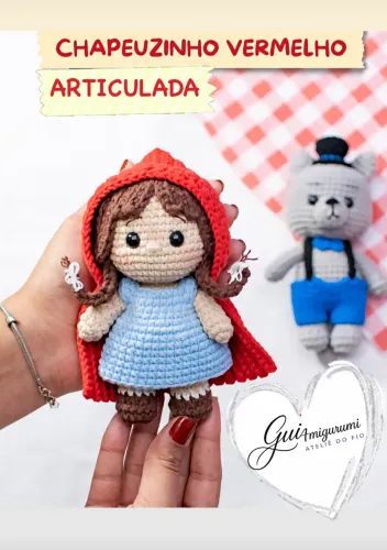 Chapeuzinho Vermelho Pinóquio Contos Fadas Amigurumi Personagem Artesanal Crianças Noivos