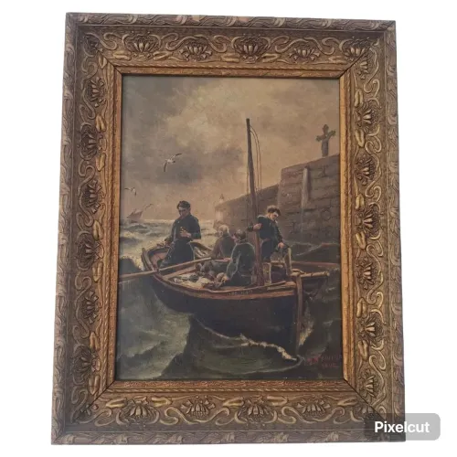 Quadro óleo sobre tela antigo pintura portuguesa