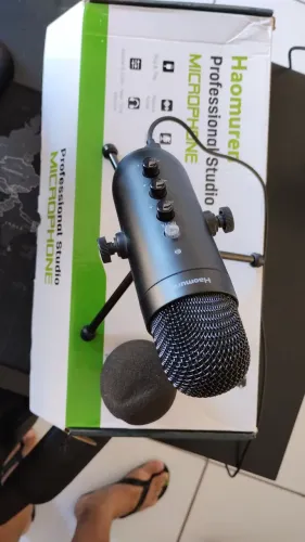 R$120,00 Microfone Condensador Profissional Haomurer seminovo em condições excelente.