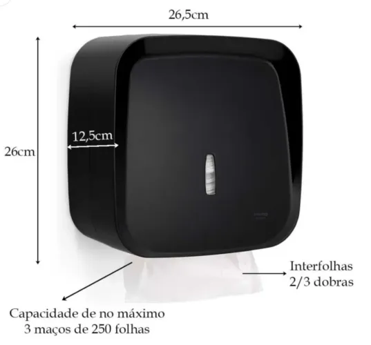 Porta Rolo de Papel Toalha - Premiere Invoq - Preto