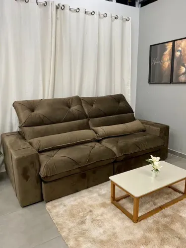 Sofá Retrátil e Reclinável Vick 2,50m Soft Molas Ensacadas p544