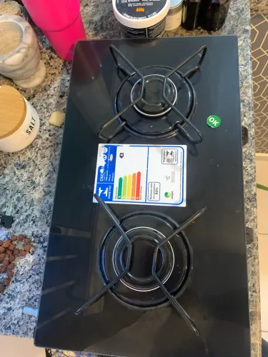 Casco de gaz + fogão 2 bocas 