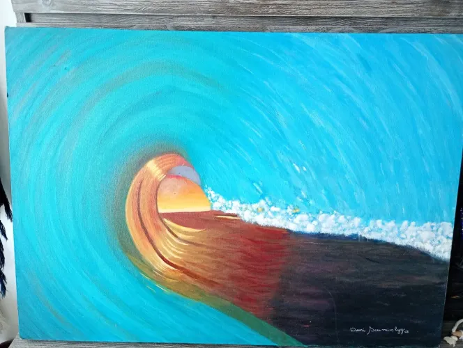 Quadro Onda Pintura em tela por Dani Scremin 60x40