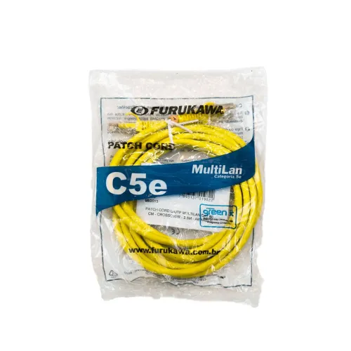 Cabo de Rede Cat5e Furukawa 2.5m - Multilan - Amarelo