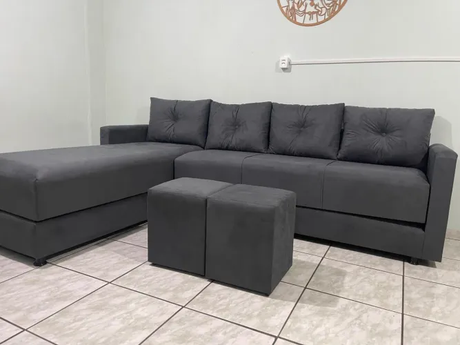 Inacreditável o sofá 4 lugares 2 cama de casal novos de fábrica