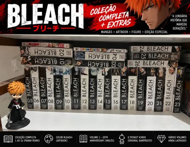 COLEÇÃO MANGÁ BLEACH REMIX 3 EM 1 + EXTRAS - COMPLETA